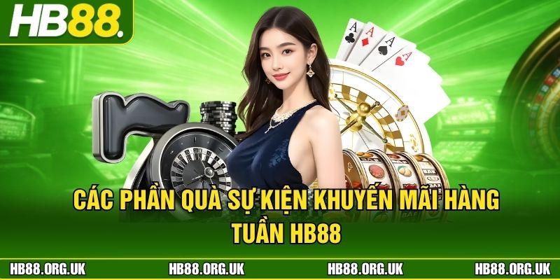 Các phần quà sự kiện khuyến mãi hàng tuần hb88